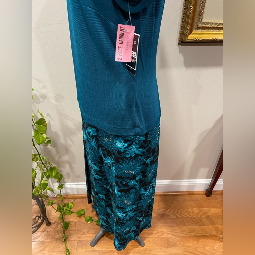 🆕Y2K David Warren ladies vintage 16-2piece skirt and top set-NWT-maxi skirt-moc - Picture 5 of 16